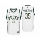 Men Milwaukee Bucks #35 Mirza Teletovic Home White New Swingman Jersey