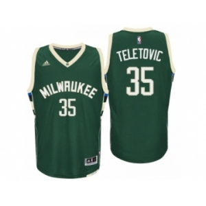 Men Milwaukee Bucks #35 Mirza Teletovic Road Green New Swingman Jersey