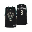 Men Milwaukee Bucks #8 Matthew Dellavedova Alternate Black New Swingman Jersey