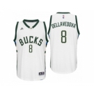 Men Milwaukee Bucks #8 Matthew Dellavedova Home White New Swingman Jersey