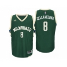 Men Milwaukee Bucks #8 Matthew Dellavedova Road Green New Swingman Jersey