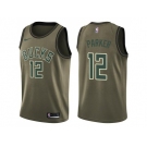 Men Nike Milwaukee Bucks #12 Jabari Parker Green Salute to Service NBA Swingman Jersey