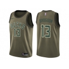 Men Nike Milwaukee Bucks #13 Malcolm Brogdon Green Salute to Service NBA Swingman Jersey