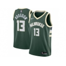 Men Nike Milwaukee Bucks #13 Malcolm Brogdon Green Stitched NBA Swingman Jersey