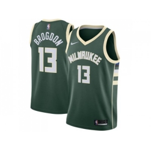 Men Nike Milwaukee Bucks #13 Malcolm Brogdon Green Stitched NBA Swingman Jersey