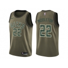 Men Nike Milwaukee Bucks #22 Khris Middleton Green Salute to Service NBA Swingman Jersey