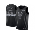 Men Nike Milwaukee Bucks 34 Giannis Antetokounmpo Black NBA Jordan Swingman 2018 All-Star Game Jersey