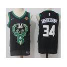 Men Nike Milwaukee Bucks #34 Giannis Antetokounmpo Black Stitched NBA Swingman Jersey