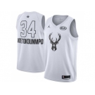 Men Nike Milwaukee Bucks #34 Giannis Antetokounmpo White NBA Jordan Swingman 2018 All-Star Game Jersey