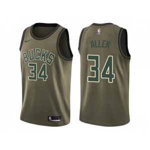 Men Nike Milwaukee Bucks #34 Ray Allen Green Salute to Service NBA Swingman Jersey