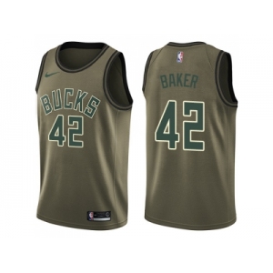 Men Nike Milwaukee Bucks #42 Vin Baker Green Salute to Service NBA Swingman Jersey