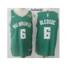 Men Nike Milwaukee Bucks #6 Eric Bledsoe Green NBA Authentic Icon Edition Jersey