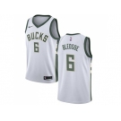 Men Nike Milwaukee Bucks #6 Eric Bledsoe White NBA Swingman Association Edition Jersey