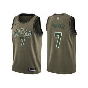 Men Nike Milwaukee Bucks #7 Thon Maker Green Salute to Service NBA Swingman Jersey