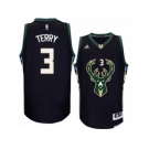 Men's Adidas Milwaukee Bucks #3 Jason Terry Authentic Black Alternate NBA Jersey