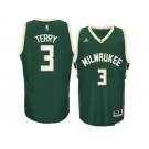 Men's Adidas Milwaukee Bucks #3 Jason Terry Swingman Green Road NBA Jersey