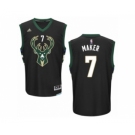 Men's Adidas Milwaukee Bucks #7 Thon Maker Authentic Black Alternate NBA Jersey