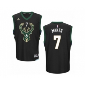 Men's Adidas Milwaukee Bucks #7 Thon Maker Authentic Black Alternate NBA Jersey