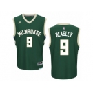 Men's Adidas Milwaukee Bucks #9 Michael Beasley Authentic Green Road NBA Jersey