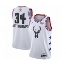 Men's Jordan Milwaukee Bucks #34 Giannis Antetokounmpo Swingman White 2019 All-Star Game Basketball Jersey