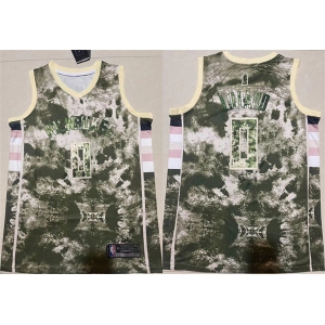 Men's Milwaukee Bucks #0 Damian Lillard Green White Stitched Basketball Jersey