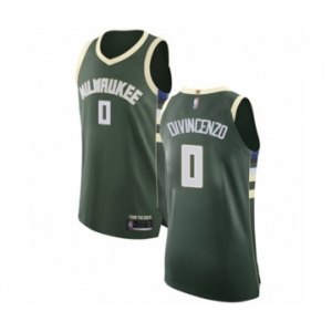 Men's Milwaukee Bucks #0 Donte DiVincenzo Authentic Green Basketball Jersey - Icon Edition