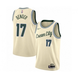 Men's Milwaukee Bucks #17 Dragan Bender Authentic Cream Basketball Jersey - 2019-20 City Edition