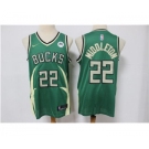 Men's Milwaukee Bucks #22 Khris Middleton Green Stitched Basketball Jersey