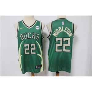 Men's Milwaukee Bucks #22 Khris Middleton Green Stitched Basketball Jersey