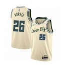 Men's Milwaukee Bucks #26 Kyle Korver Authentic Cream Basketball Jersey - 2019-20 City Edition