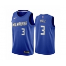 Men's Milwaukee Bucks #3 George Hill Navy City Edition New Uniform 2020-21 Stitched Basketball Jersey