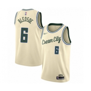 Men's Milwaukee Bucks #6 Eric Bledsoe Authentic Cream Basketball Jersey - 2019-20 City Edition