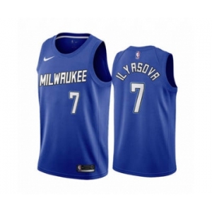 Men's Milwaukee Bucks #7 Ersan Ilyasova Navy City Edition New Uniform 2020-21 Stitched Basketball Jersey