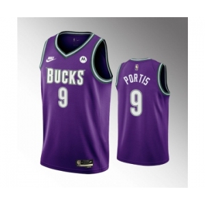 Men's Milwaukee Bucks #9 Bobby Portis 2022-23 Purple Classic Edition Swingman Stitched Basketball Jersey