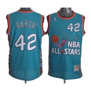 Men's Mitchell and Ness Milwaukee Bucks #42 Vin Baker Swingman Light Blue 1996 All Star Throwback NBA Jersey