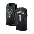 Men's Nike Milwaukee Bucks #1 Oscar Robertson Swingman Black Alternate NBA Jersey - Statement Edition