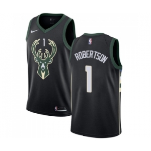 Men's Nike Milwaukee Bucks #1 Oscar Robertson Swingman Black Alternate NBA Jersey - Statement Edition