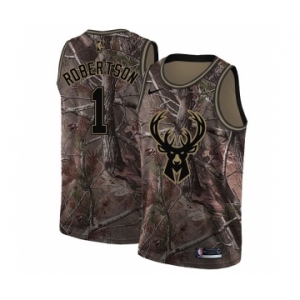 Men's Nike Milwaukee Bucks #1 Oscar Robertson Swingman Camo Realtree Collection NBA Jersey