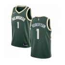 Men's Nike Milwaukee Bucks #1 Oscar Robertson Swingman Green Road NBA Jersey - Icon Edition