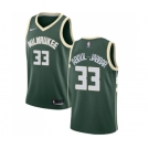 Men's Nike Milwaukee Bucks #33 Kareem Abdul-Jabbar Swingman Green Road NBA Jersey - Icon Edition