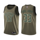 Men's Nike Milwaukee Bucks #33 Kareem Abdul-Jabbar Swingman Green Salute to Service NBA Jersey