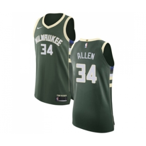 Men's Nike Milwaukee Bucks #34 Ray Allen Authentic Green Road NBA Jersey - Icon Edition