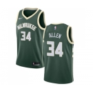 Men's Nike Milwaukee Bucks #34 Ray Allen Swingman Green Road NBA Jersey - Icon Edition