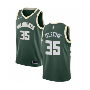 Men's Nike Milwaukee Bucks #35 Mirza Teletovic Swingman Green Road NBA Jersey - Icon Edition