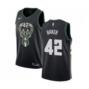 Men's Nike Milwaukee Bucks #42 Vin Baker Swingman Black Alternate NBA Jersey - Statement Edition