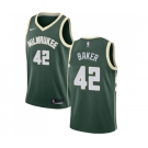 Men's Nike Milwaukee Bucks #42 Vin Baker Swingman Green Road NBA Jersey - Icon Edition