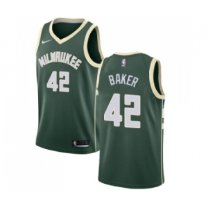 Men's Nike Milwaukee Bucks #42 Vin Baker Swingman Green Road NBA Jersey - Icon Edition