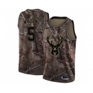 Men's Nike Milwaukee Bucks #5 D. J. Wilson Swingman Camo Realtree Collection NBA Jersey