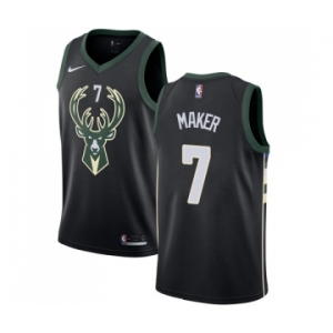 Men's Nike Milwaukee Bucks #7 Thon Maker Swingman Black Alternate NBA Jersey - Statement Edition