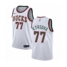 Men's Nike Milwaukee Bucks #77 Ersan Ilyasova Authentic White Fashion Hardwood Classics NBA Jersey